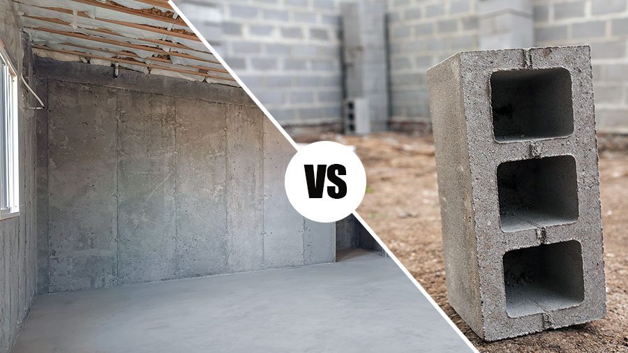 poured vs concrete block